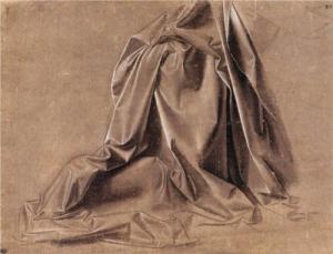 Da Vinci, 'Drapery Study for a Seated Figure', c.a. 1470-75